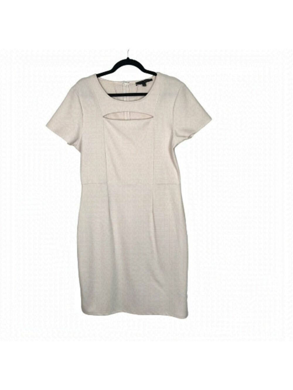 Harve  Bernard Cream Midi Short Sleeved Dress Size L